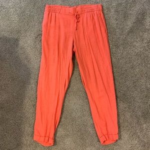 Women’s Old Navy linen coral ankle pants sz S
